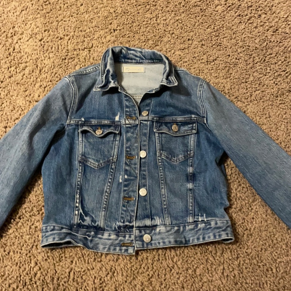 Madewell Gently worn classic distressed jean jacket. Size XS